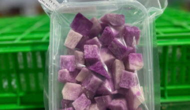 frozen purple yam cubes