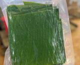 Frozen banana leaves
